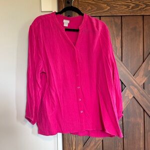 Chico's Fuchsia Button-Down Shirt